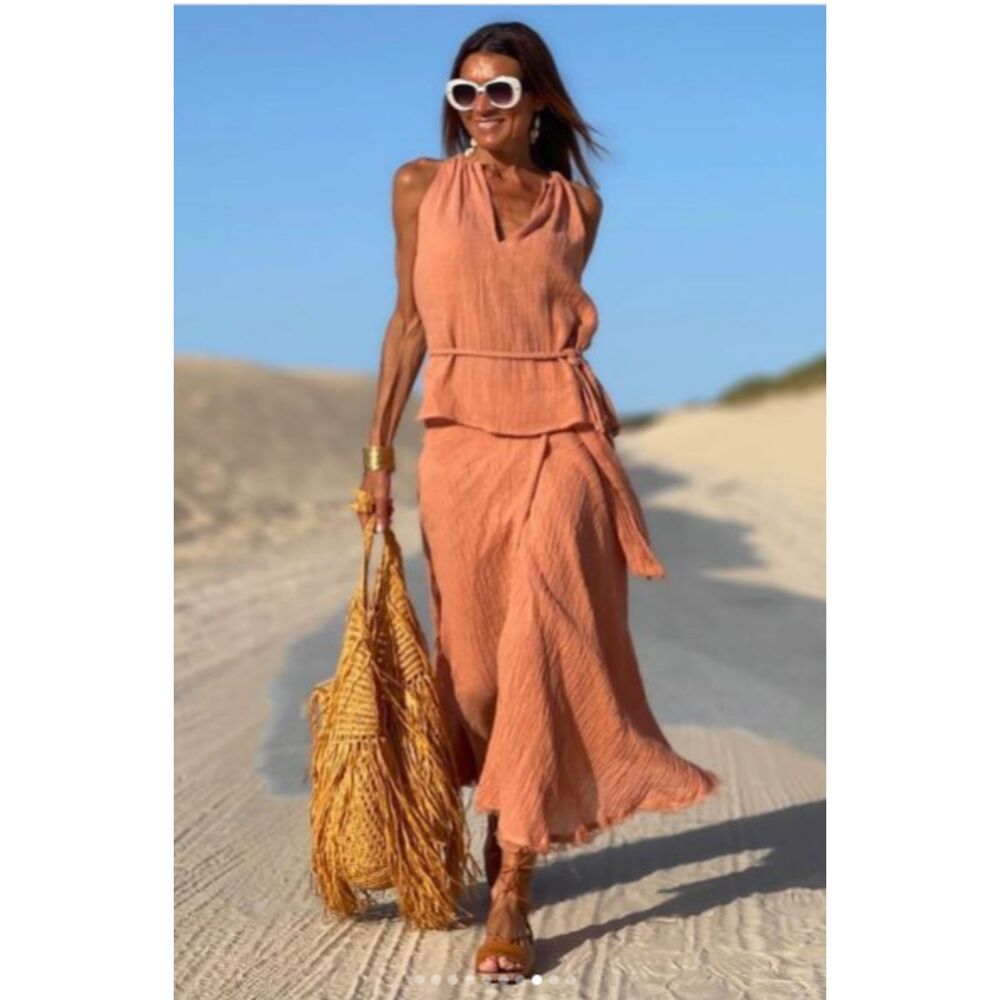 Zara ASYMMETRIC LINEN PAREO SKIRT ref 8028740